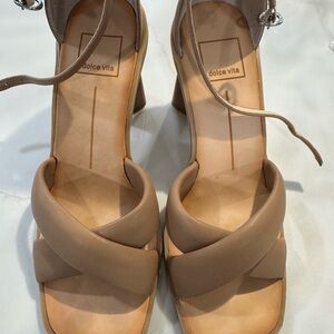 Dolce Vita Beige Women's Heeled Sandals